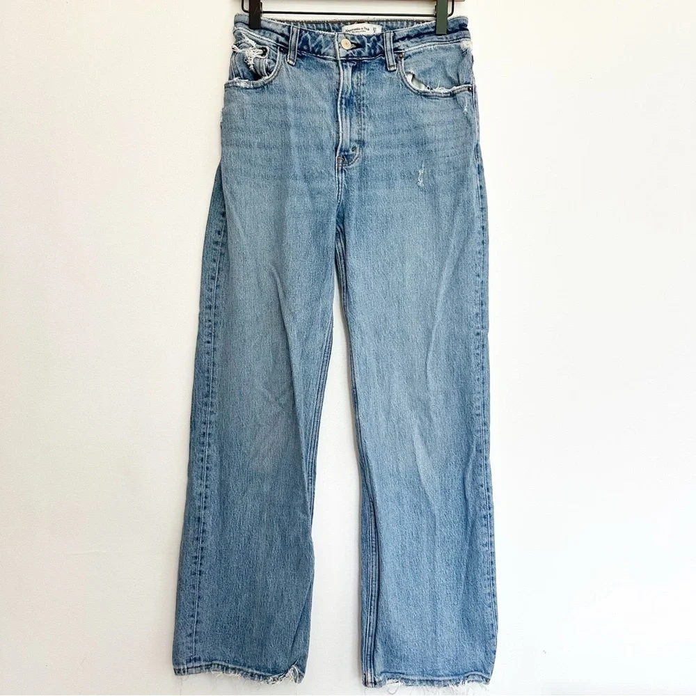 Abercrombie & Fitch Curve Love High Rise 90s Relaxed Jean 27 4 Short Stretch
